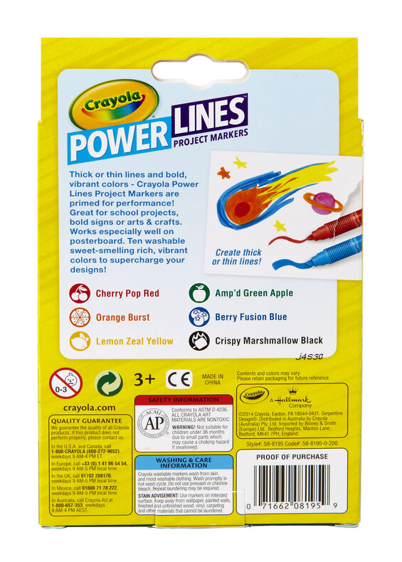 Power Lines Washable Project Markers with Scents, 6 Count